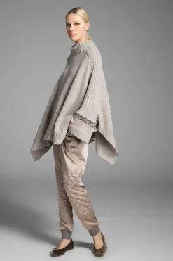 Beige Knit Poncho