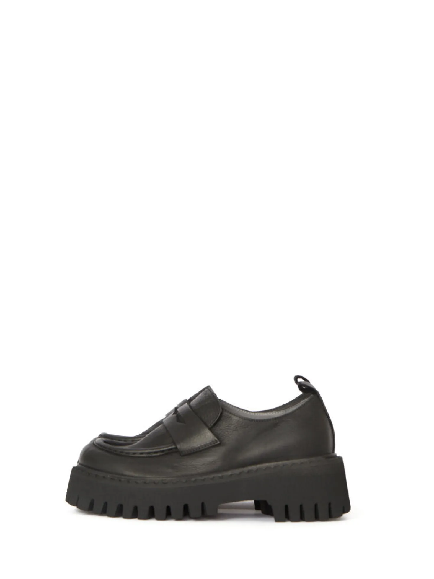 Black Leather Chunky Loafers