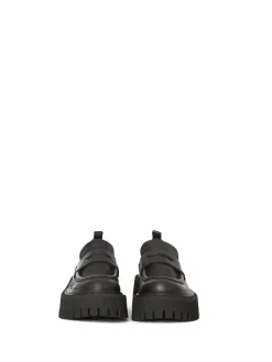 Black Leather Chunky Loafers