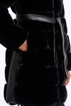Bridget Black Faux Fur Coat