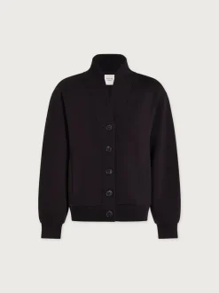 Celeste Black Button Through Sweatshirt
