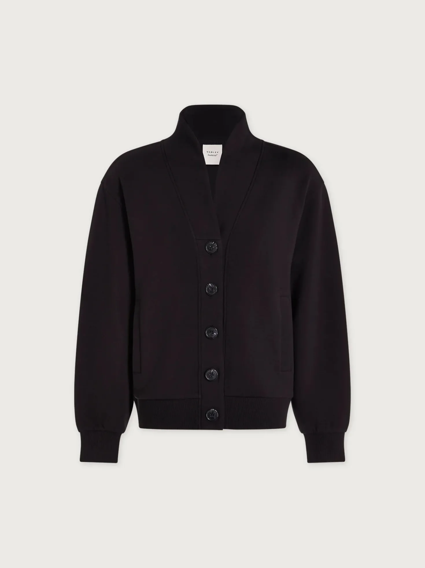 Celeste Black Button Through Sweatshirt