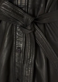 'Clare' Black Leather Dress