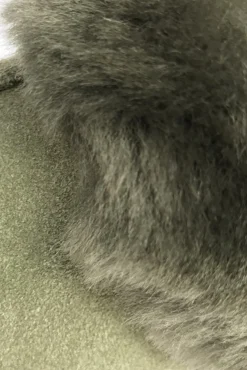 Classic Khaki Green Sheepskin Slippers