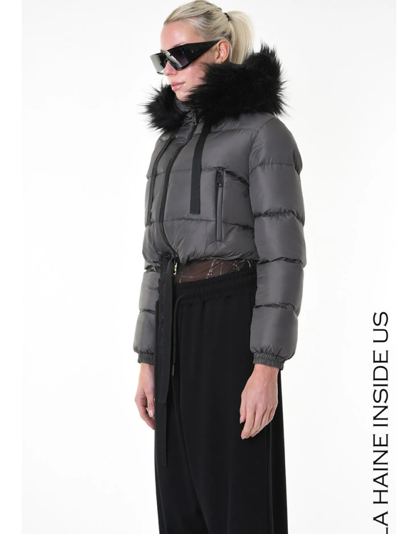 Fango Grey Down Puffer Jacket