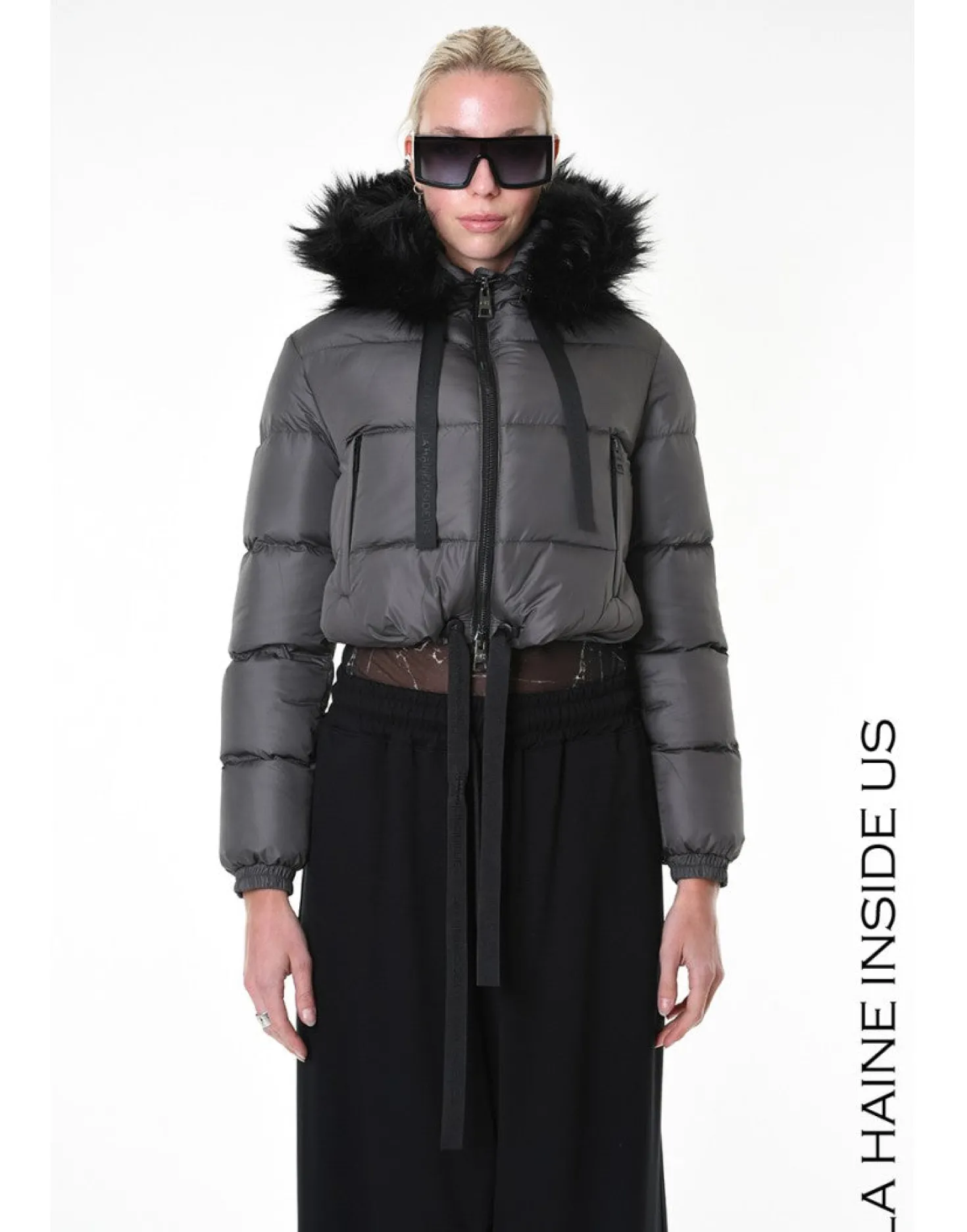 Fango Grey Down Puffer Jacket