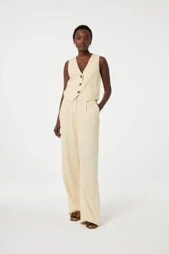 Gigi Latte V Neck Gilet