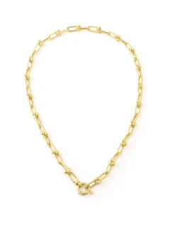 Gold Chunky Round Clasp Chain Necklace