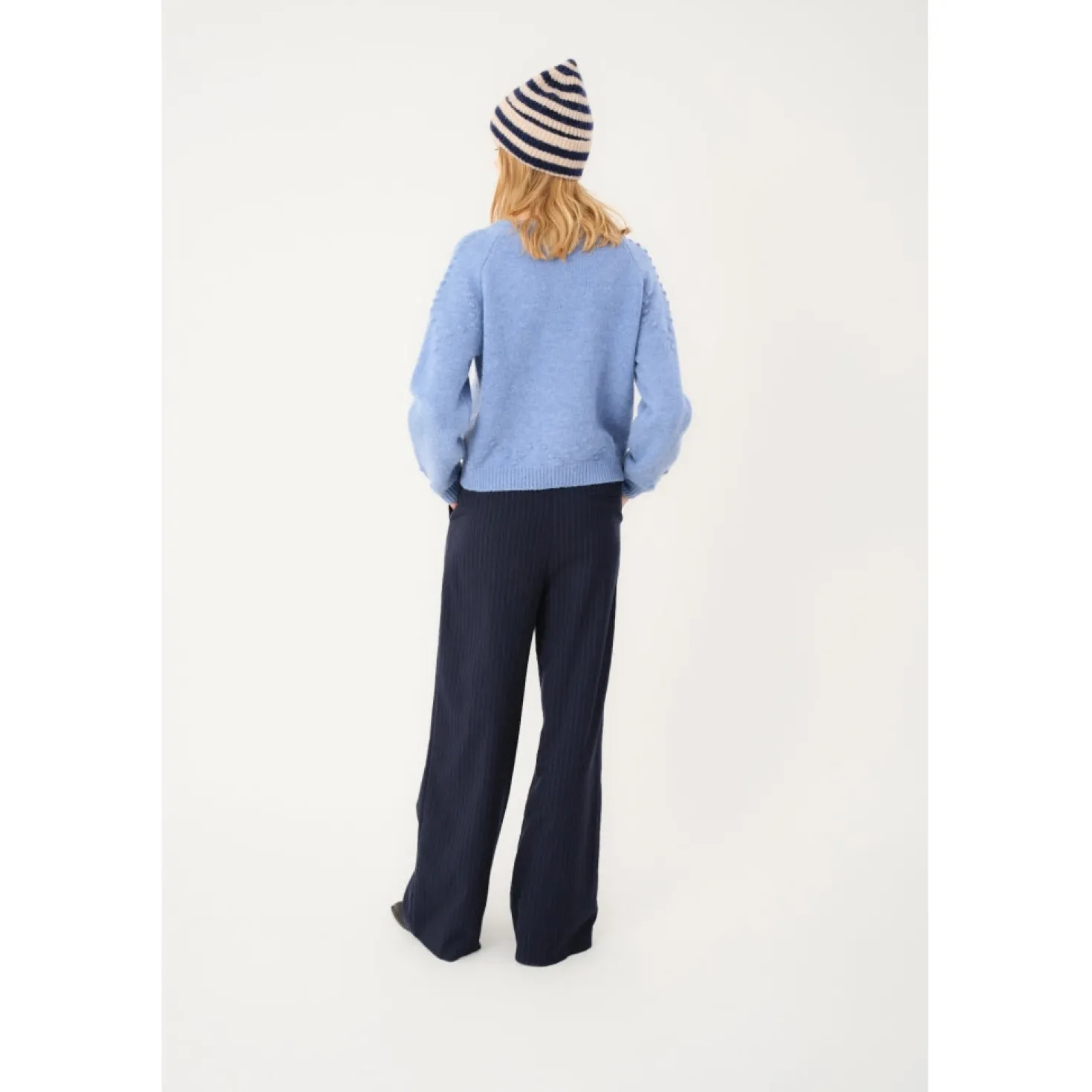 Gracelynn Blue Melange Knit Cardigan