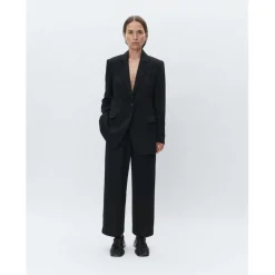 Jonah Classic Gaberdine Black Cropped Trousers