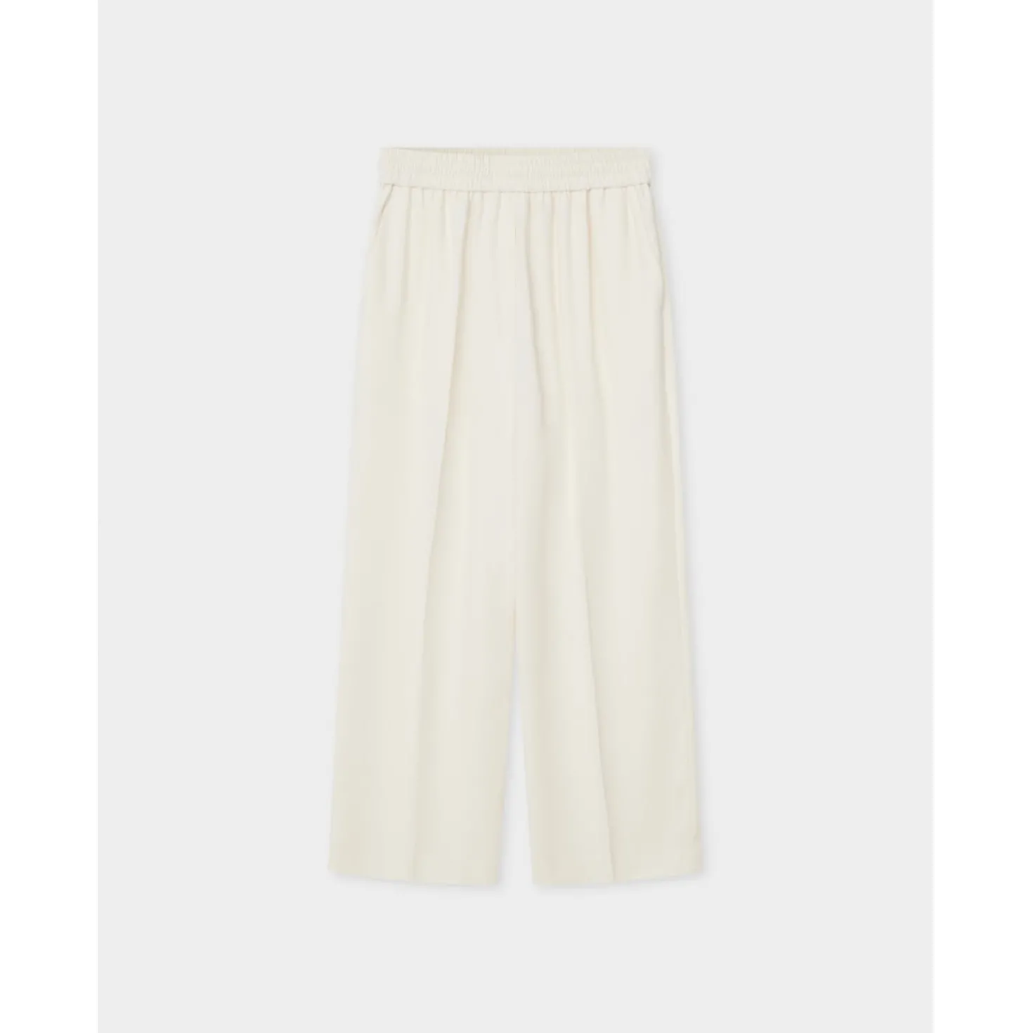 Jonah Classic Gaberdine Ivory Cropped Trousers