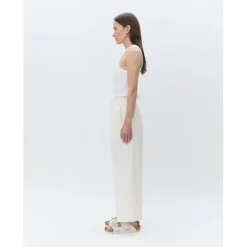 Jonah Classic Gaberdine Ivory Cropped Trousers