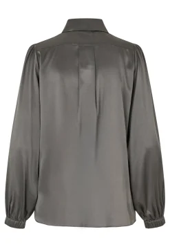 Kikki Anchor Grey Blouse with Bow