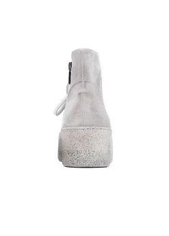 Light Grey Suede Platform Desert Boot