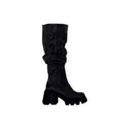 Long Black Suede Boots