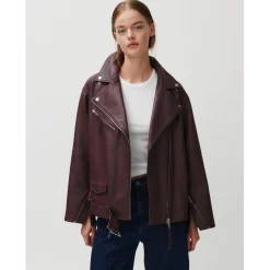 Lotus Leather Jacket in Catawba Grape