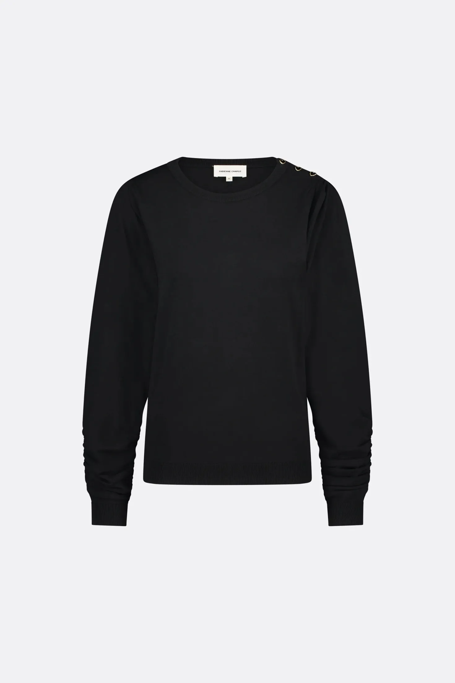 Molly Black Scrunch Pullover