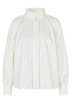 Monia White Blouse with Collar