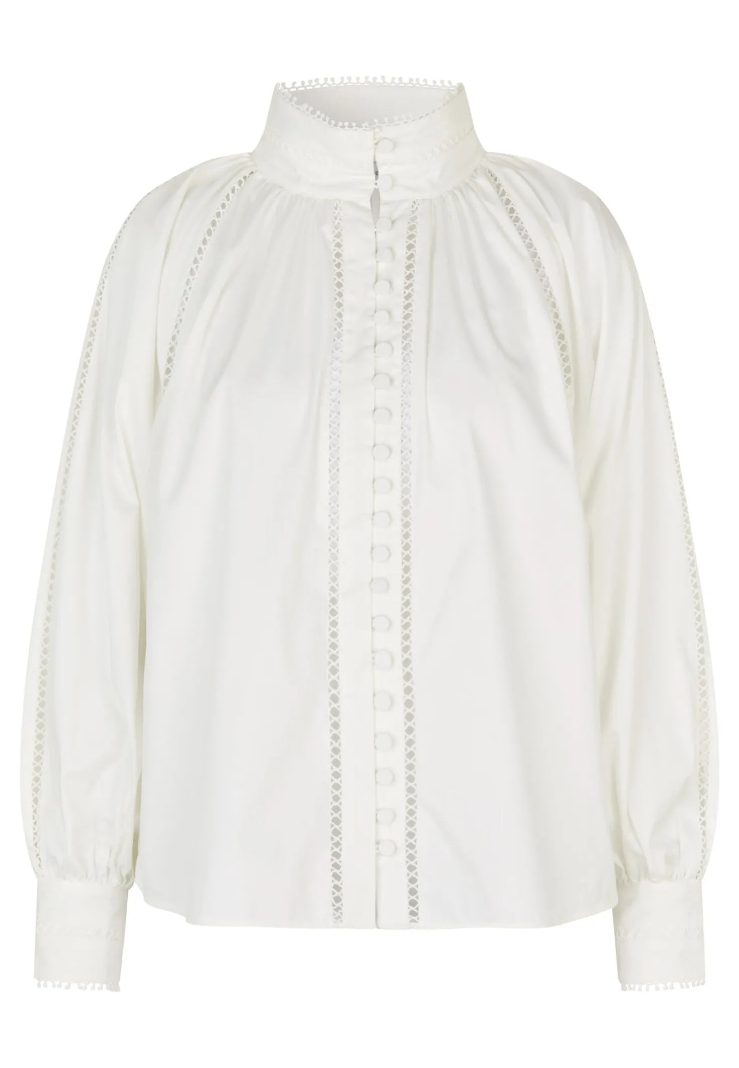 Monia White Blouse with Collar