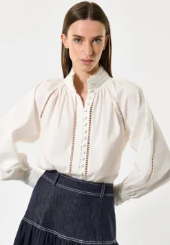 Monia White Blouse with Collar