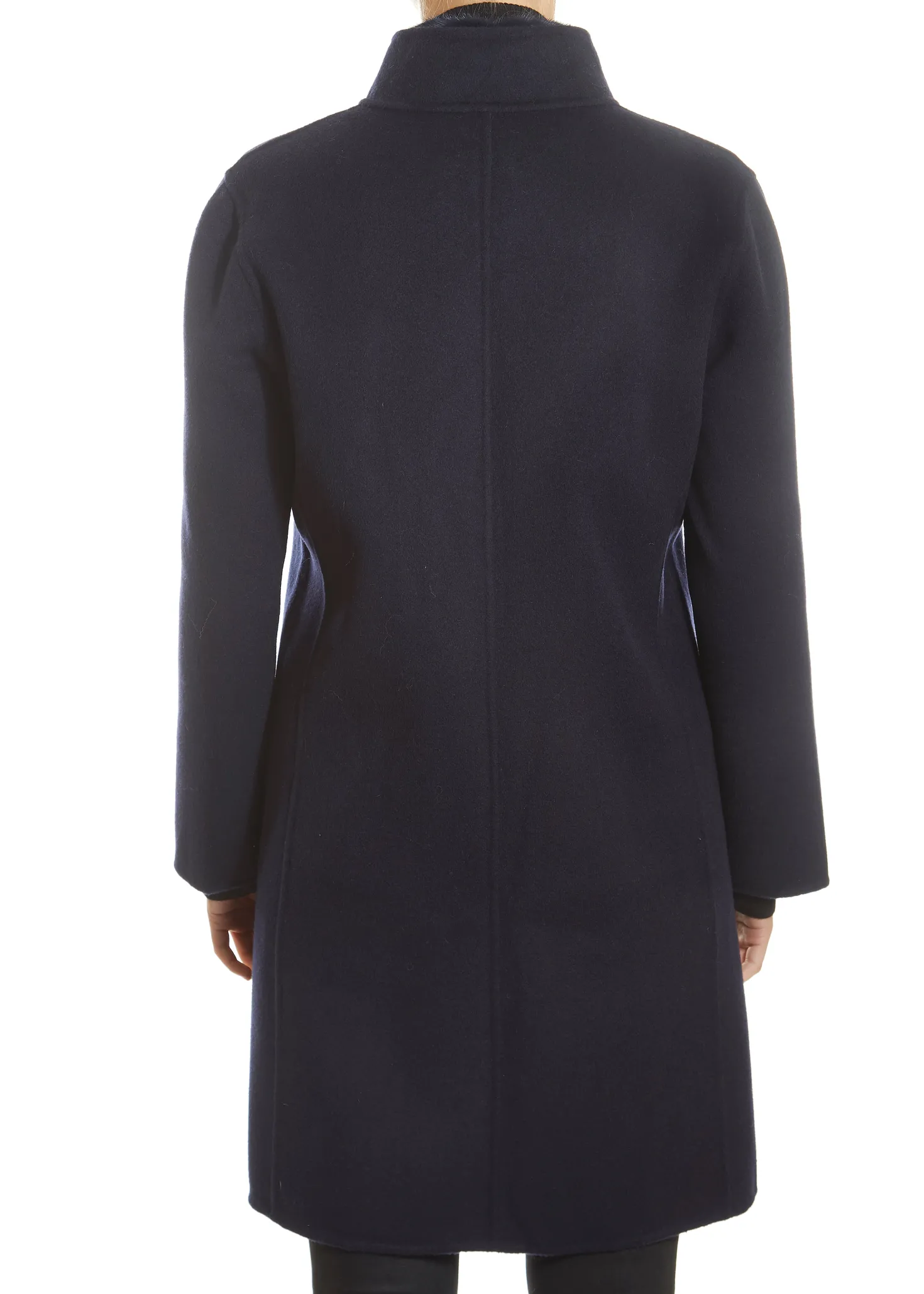 Navy 2 Piece Gilet and Coat with Mink Trim