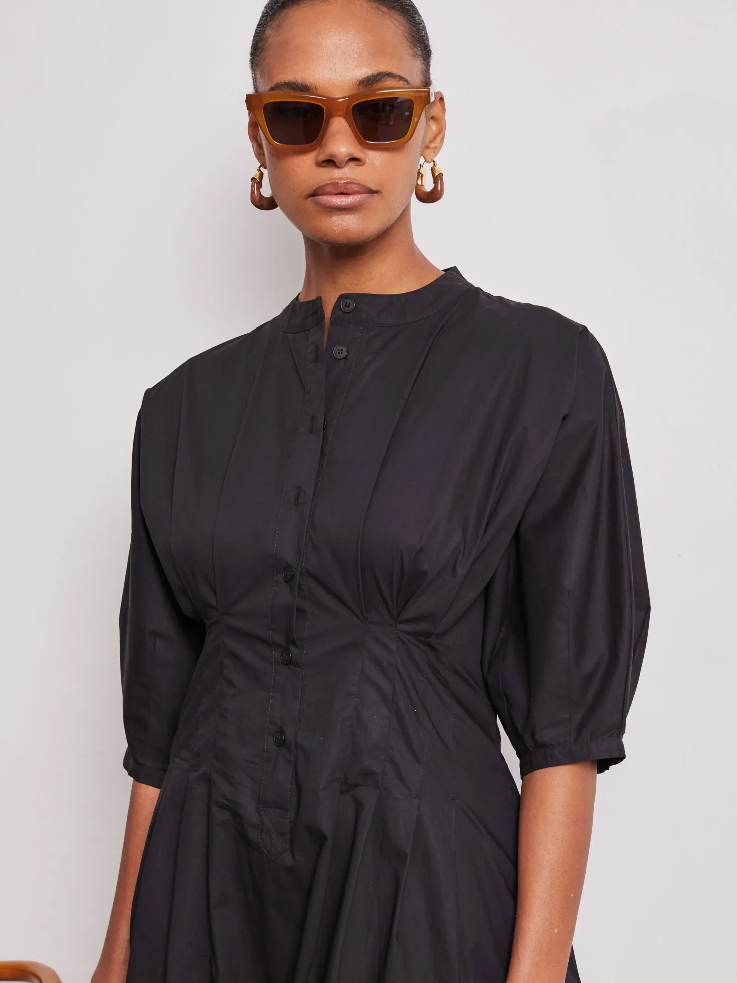 Nova Black Popplin Dress