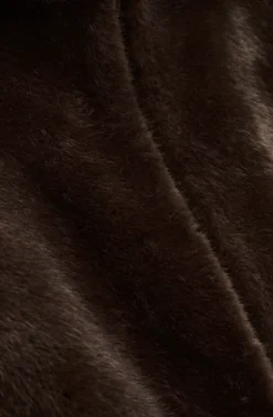 Pandy Faux Fur Jacket in Chocolate Brown