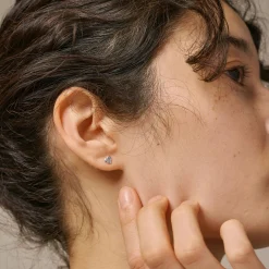 Silver Heart Studs