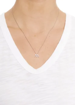 Sterling Silver Letter 'M' Necklace