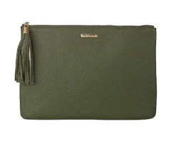 Uber Moss Pebble Clutch Bag